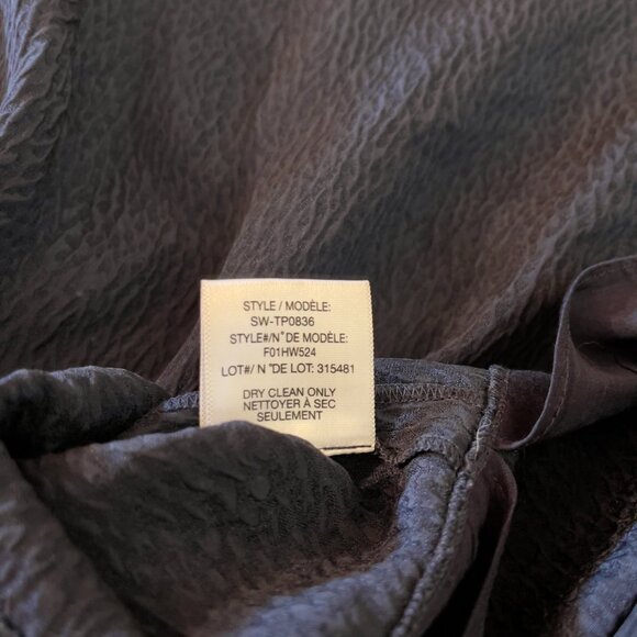 Helmut Lang Navy Textured Silk Short Sleeved Top size S - Picture 8 of 9